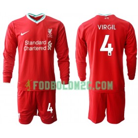 Liverpool Virgil van Dijk 4 Børn Hjemmebanesæt 2020/21 Langærmet (+ Korte bukser)